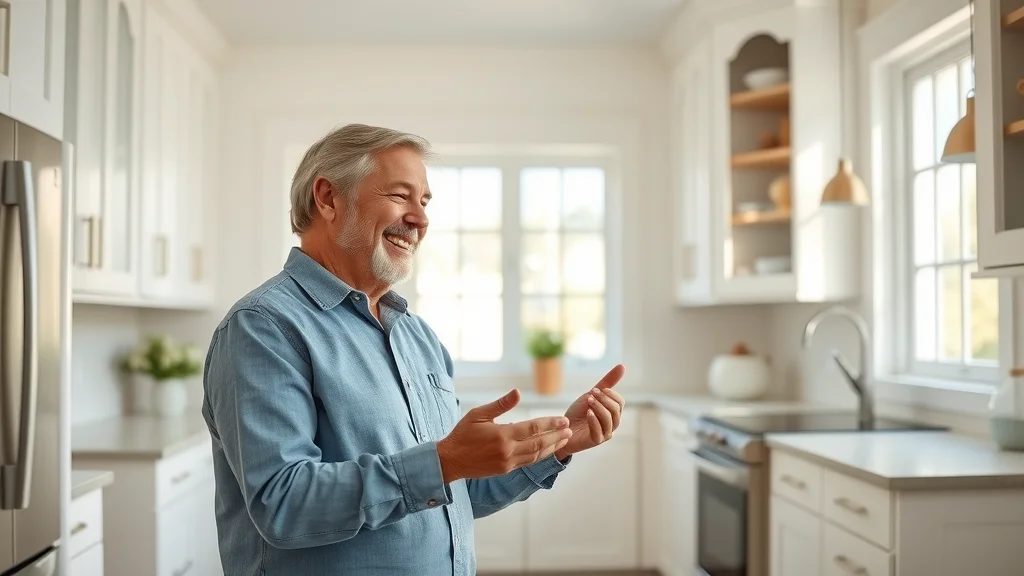 Bright inviting kitchen with refaced cabinets, tips for remodeling on a budget, modern kitchen with sunlight and crisp countertops, photorealistic high realism, 35mm lens.