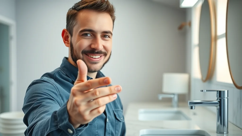 Professional bathroom remodeling contractor at Banner Construction presenting premium American Standard faucets and fixtures on a showroom countertop, illustrating commitment to quality materials and lifetime warranty.