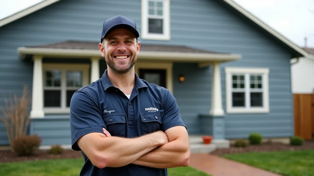Experienced St Louis fiber cement siding contractor stands in front of a well-maintained home, showcasing quality Hardie siding installation and professional service.