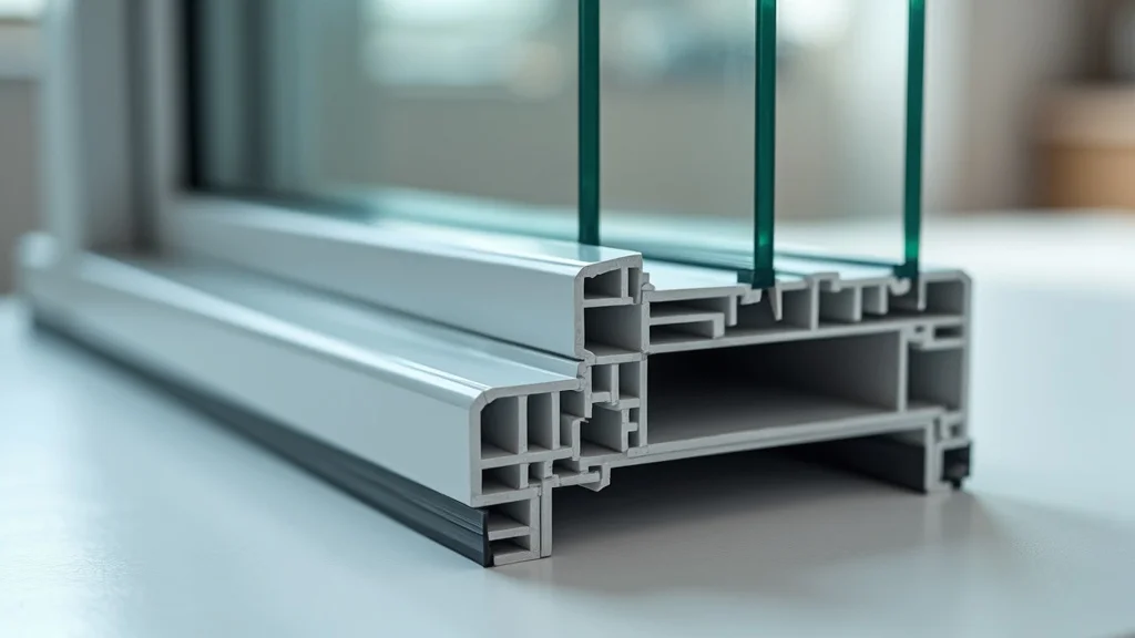 Detail view of insulated window cross-section, highlighting materials and layers in professional window installation