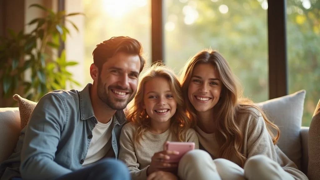 Inviting modern family enjoying sunlit living room with large premium window materials in a stylish, spacious living area - how to choose premium window materials